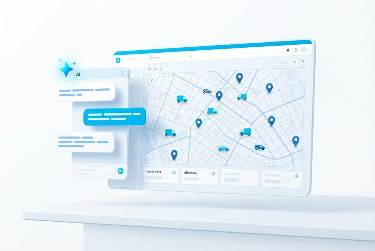 JoTrack AI chat embedded in the fleet dashboard